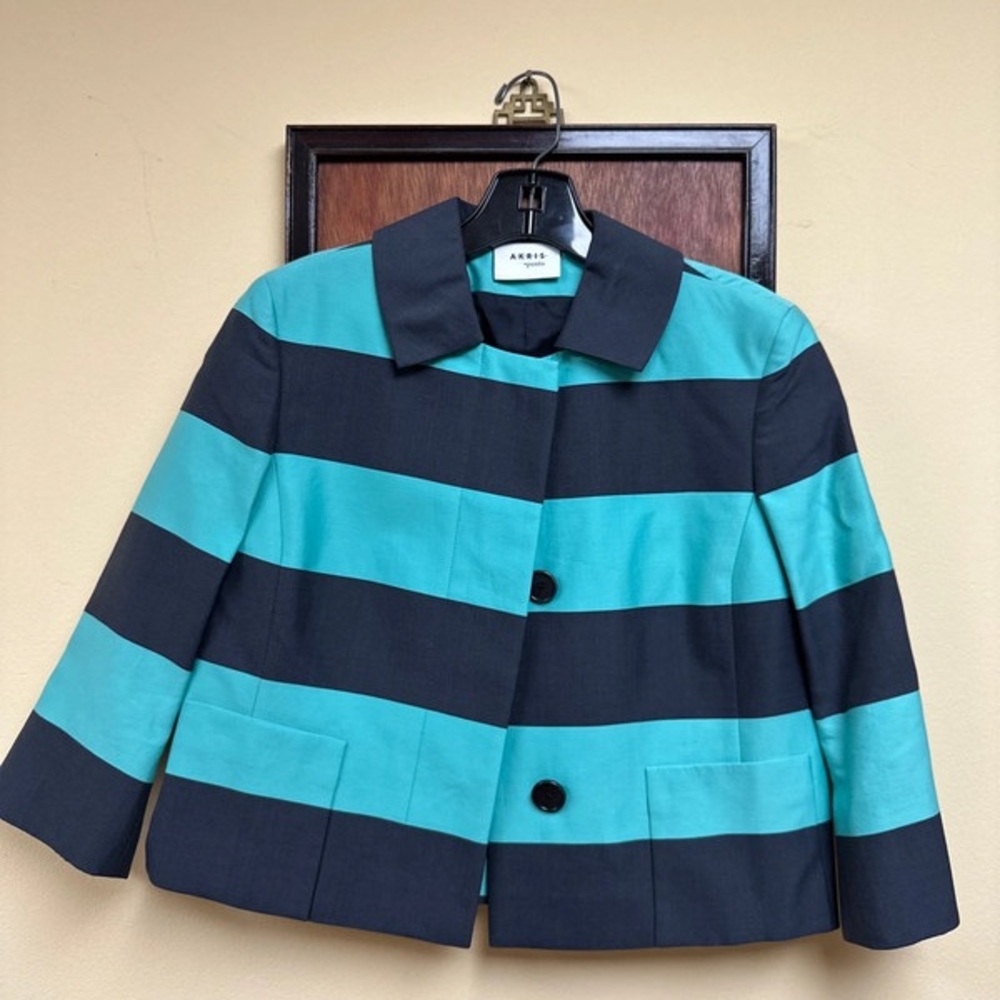 Ardene Teal and Black Striped Blazer